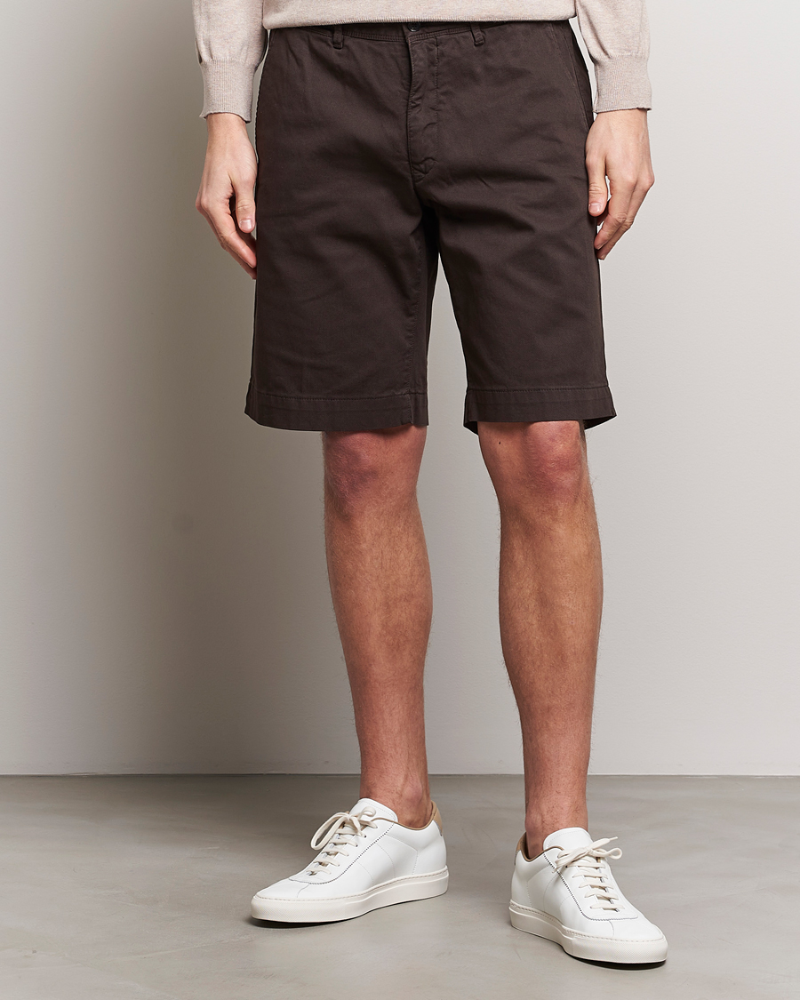 Heren | Chino-shorts | Oscar Jacobson | Teodor Cotton Shorts Brown