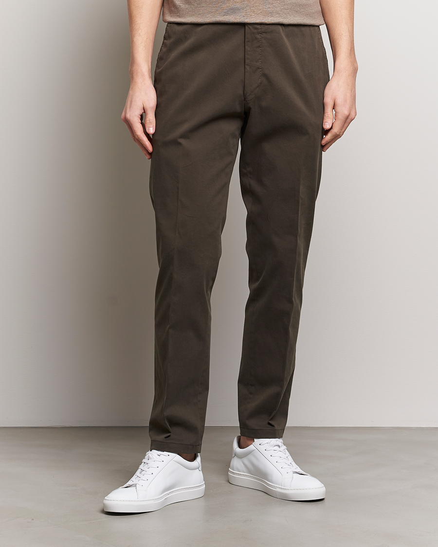 Heren | Afdelingen | Oscar Jacobson | Denz Casual Cotton Trousers Olive