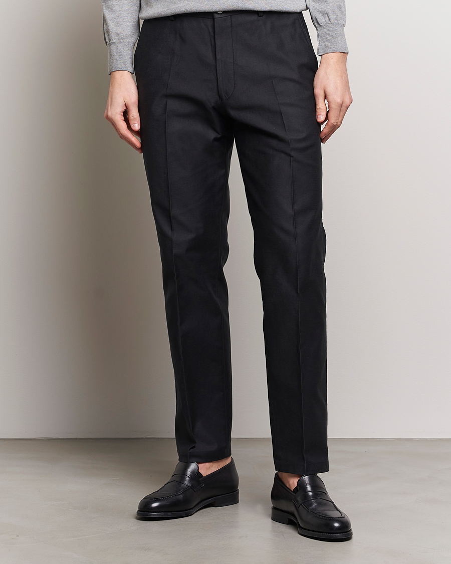 Heren | Formele broeken | Oscar Jacobson | Decker Cotton Trousers Black