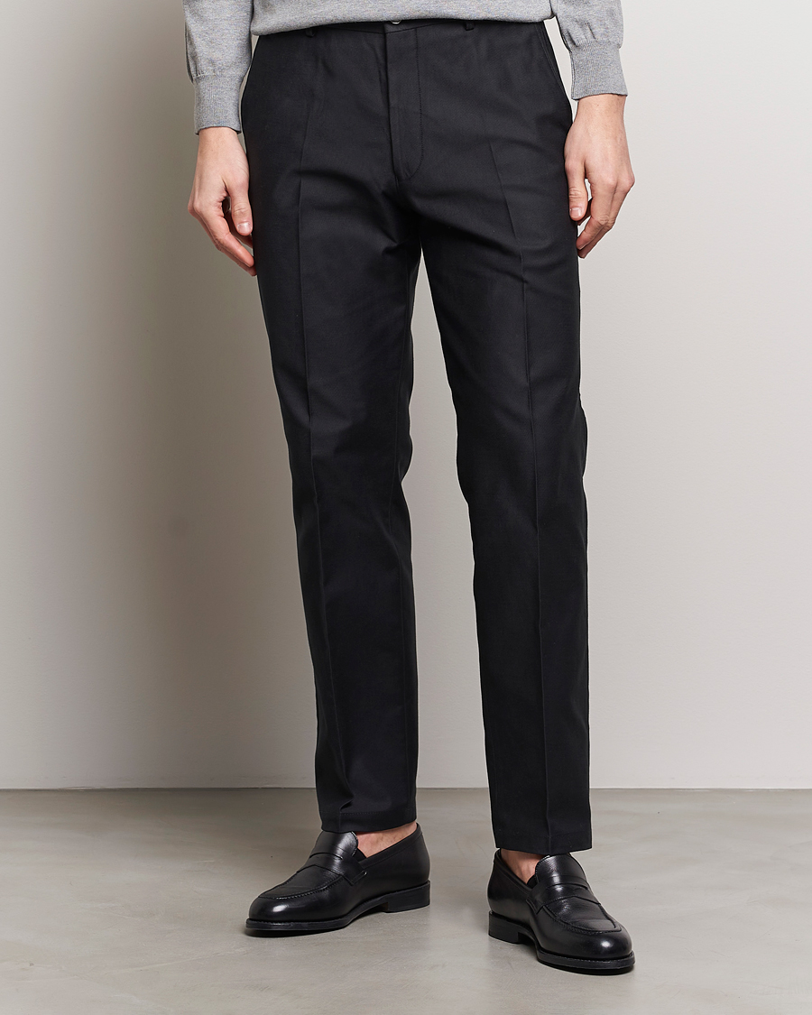 Heren | Oscar Jacobson | Oscar Jacobson | Decker Cotton Trousers Black