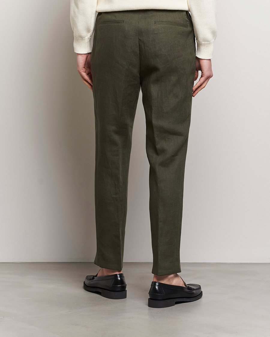 Heren | Broeken | Oscar Jacobson | Delon Linen Trousers Olive