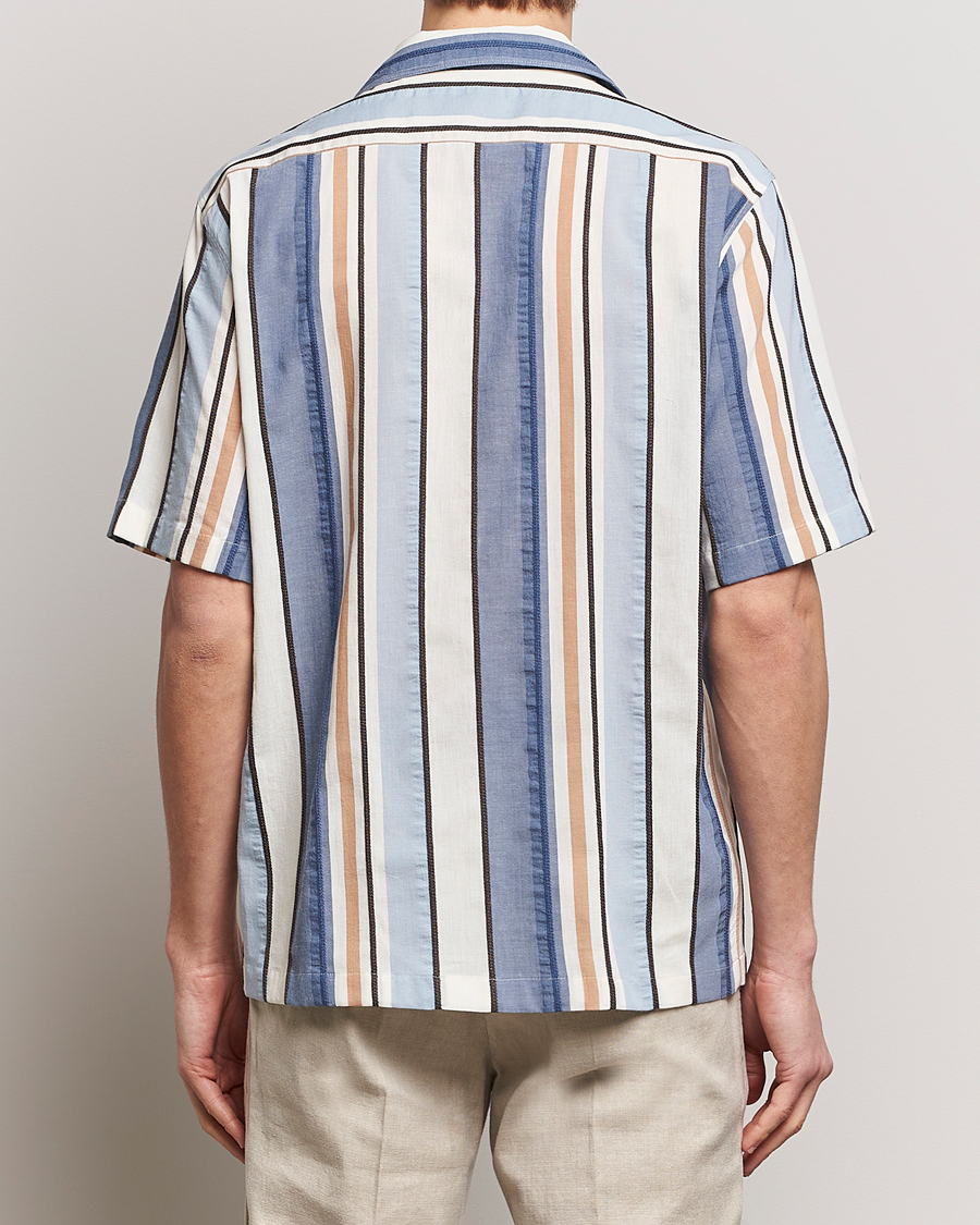 Heren | Overhemden | Oscar Jacobson | Hanks Short Sleeve Striped Cotton Shirt Multi