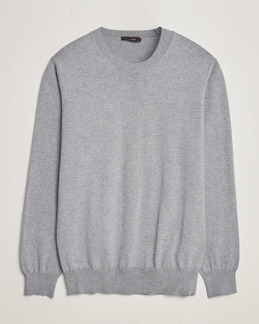 Heren | Truien | Oscar Jacobson | Valdemar Cotton Crew Neck Light Grey