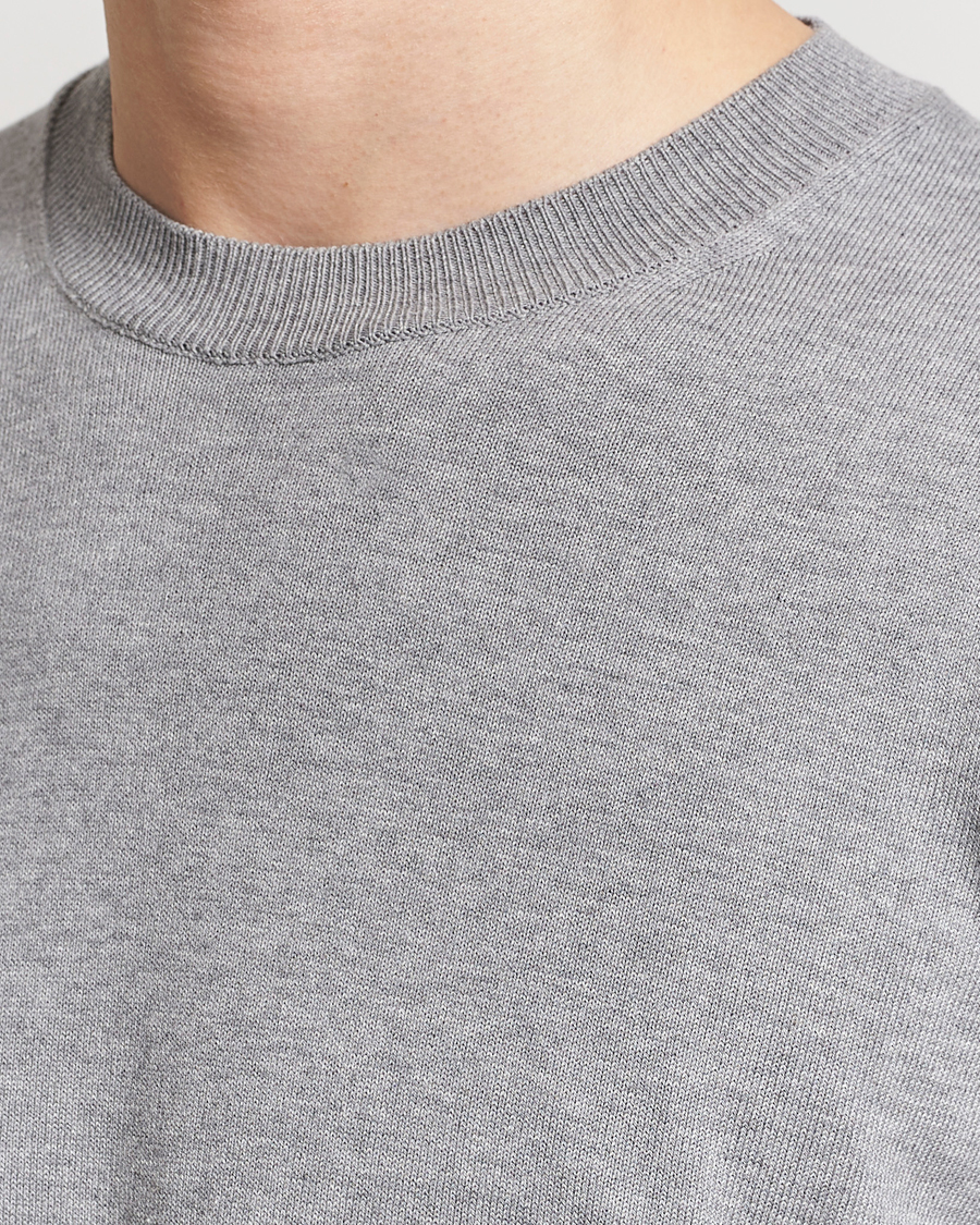 Heren | Truien | Oscar Jacobson | Valdemar Cotton Crew Neck Light Grey