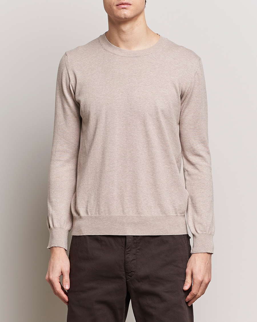 Heren |  | Oscar Jacobson | Valdemar Cotton Crew Neck Beige