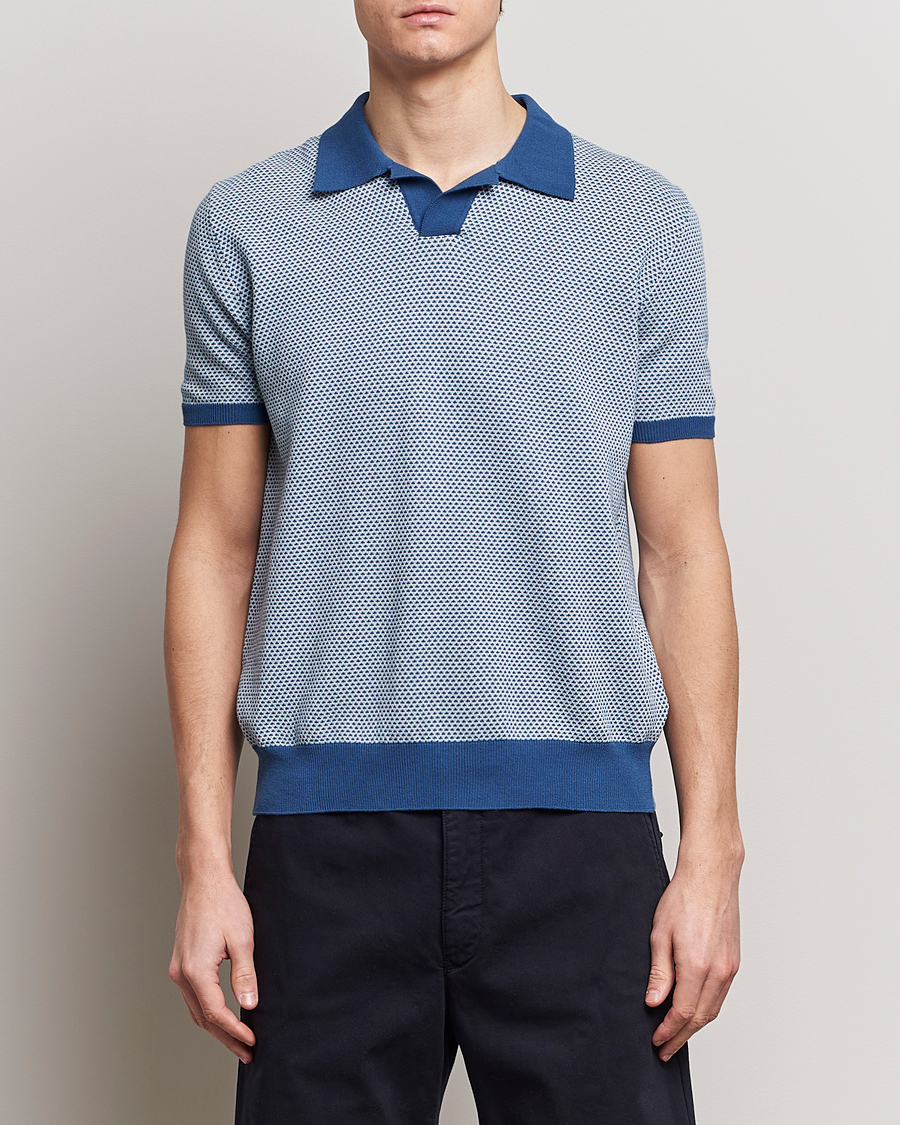 Heren | Oscar Jacobson | Oscar Jacobson | Dalius Structured Cotton Polo Blue