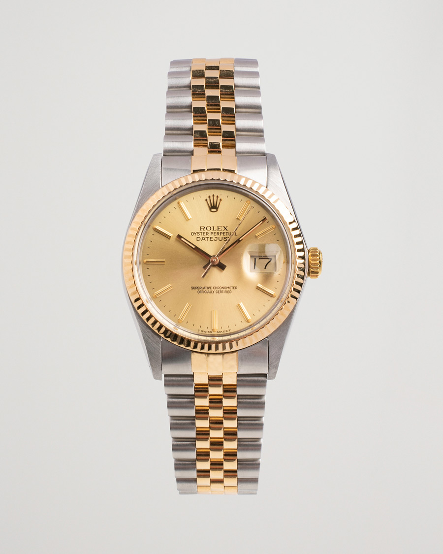 Heren | Rolex Pre-Owned Datejust 16013 Oystert Perpetual G/S Silver | Rolex Pre-Owned | Datejust 16013 Oystert Perpetual G/S Silver