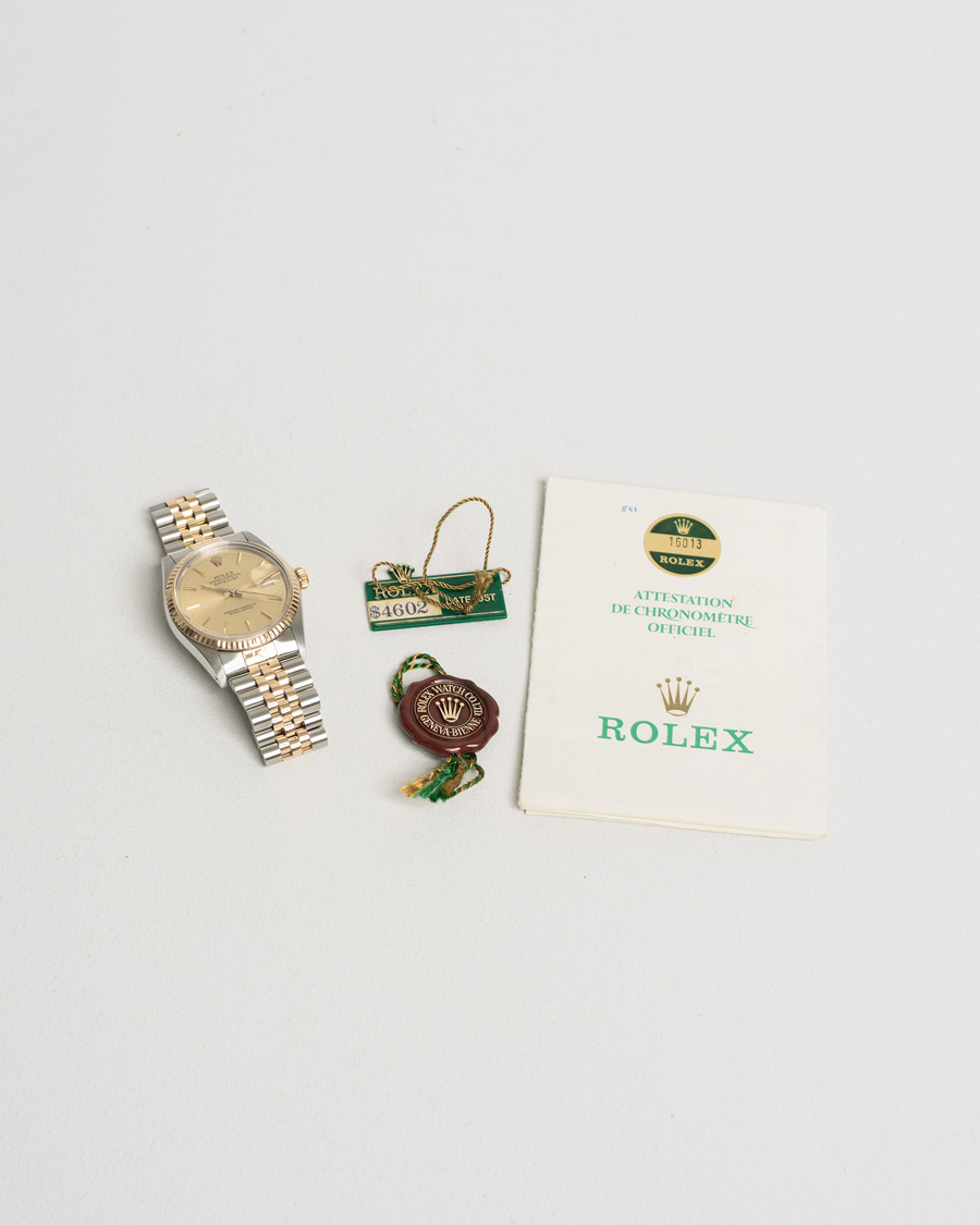 Heren | Rolex Pre-Owned Datejust 16013 Oystert Perpetual G/S Silver | Rolex Pre-Owned | Datejust 16013 Oystert Perpetual G/S Silver
