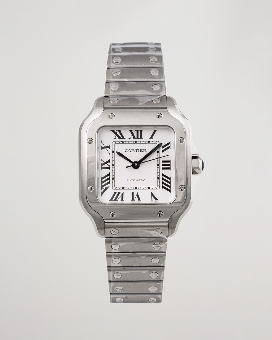 Heren | Cartier Pre-Owned Santos De Cartier WSSA0029 Steel White Silver | Cartier Pre-Owned | Santos De Cartier WSSA0029 Steel White Silver
