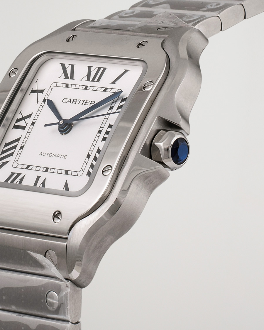 Heren | Cartier Pre-Owned Santos De Cartier WSSA0029 Steel White Silver | Cartier Pre-Owned | Santos De Cartier WSSA0029 Steel White Silver