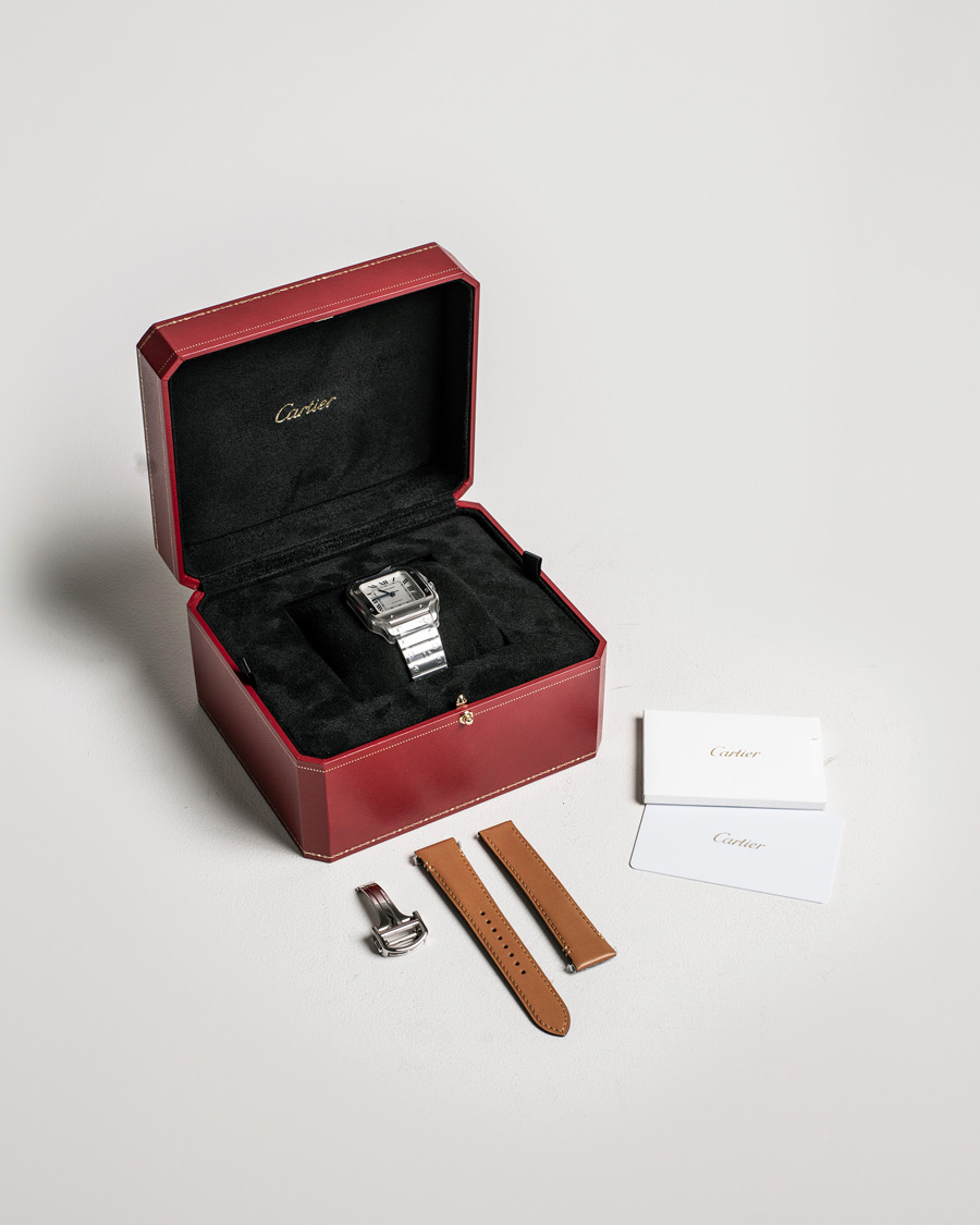 Heren | Cartier Pre-Owned Santos De Cartier WSSA0029 Steel White Silver | Cartier Pre-Owned | Santos De Cartier WSSA0029 Steel White Silver