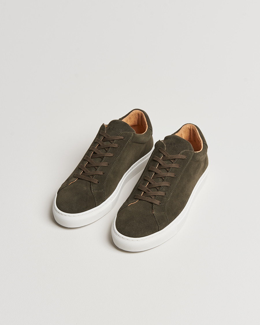 Heren | Business & Beyond | A Day's March | Suede Marching Sneaker Dark Olive