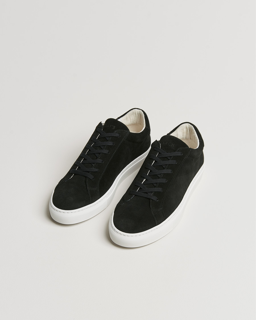 Heren | Zwarte sneakers | A Day's March | Suede Marching Sneaker Black