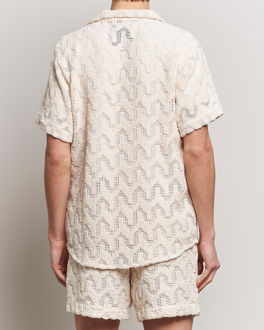 Heren | Overhemden | OAS | Atlas Cuba Crochet Shirt Off White