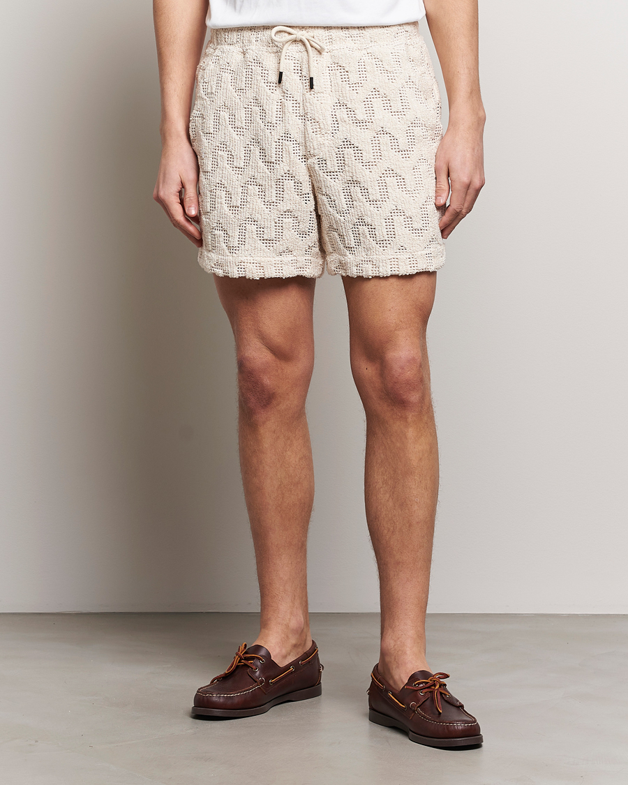 Heren | Kleding | OAS | Atlas Cuba Crochet Shorts Off White