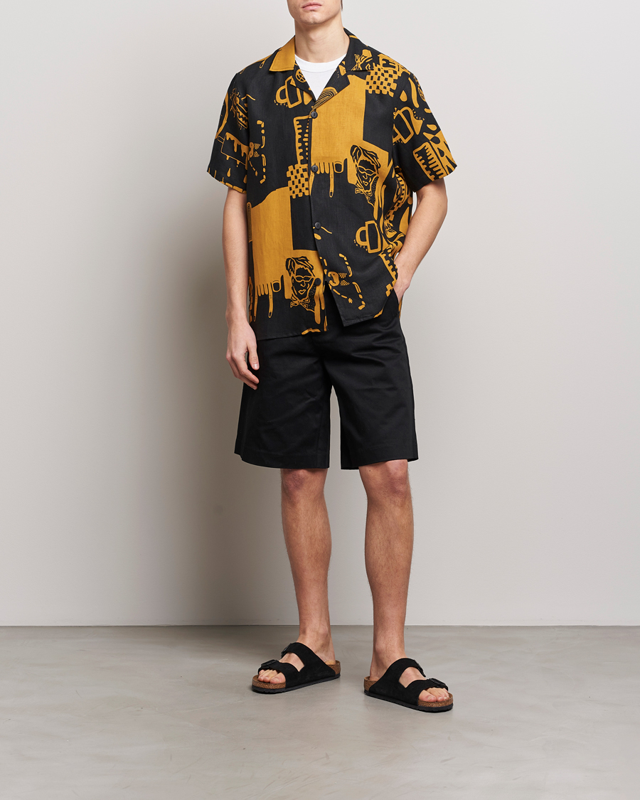 Heren | Overhemden | OAS | Short Sleeve Cuba Linen Shirt Krispy Night