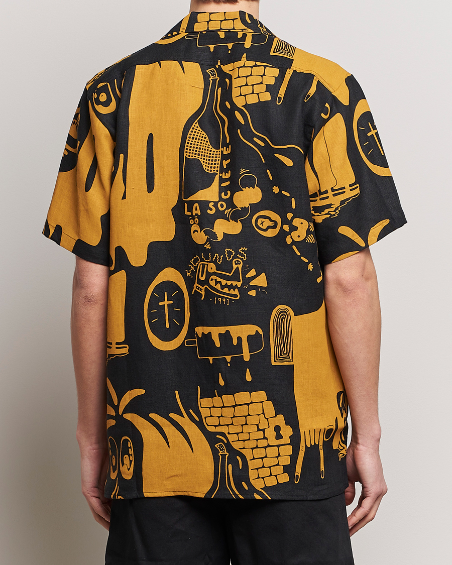 Heren | Overhemden | OAS | Short Sleeve Cuba Linen Shirt Krispy Night