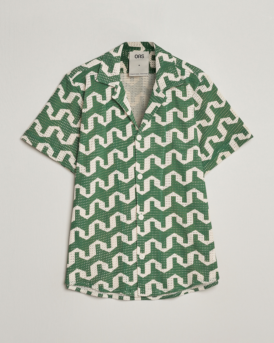 Heren | Overhemden | OAS | Short Sleeve Cuba Net Shirt Atlas