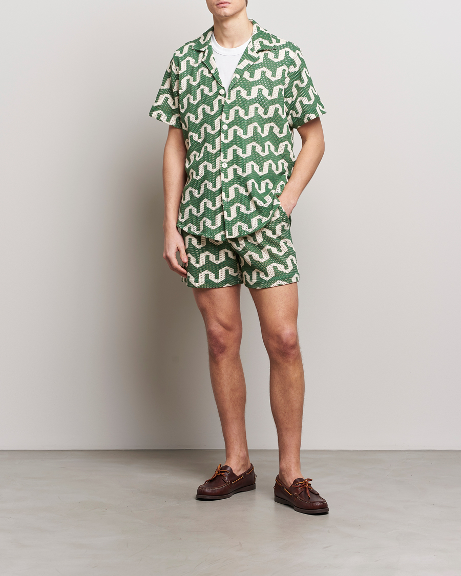 Heren | Overhemden | OAS | Short Sleeve Cuba Net Shirt Atlas