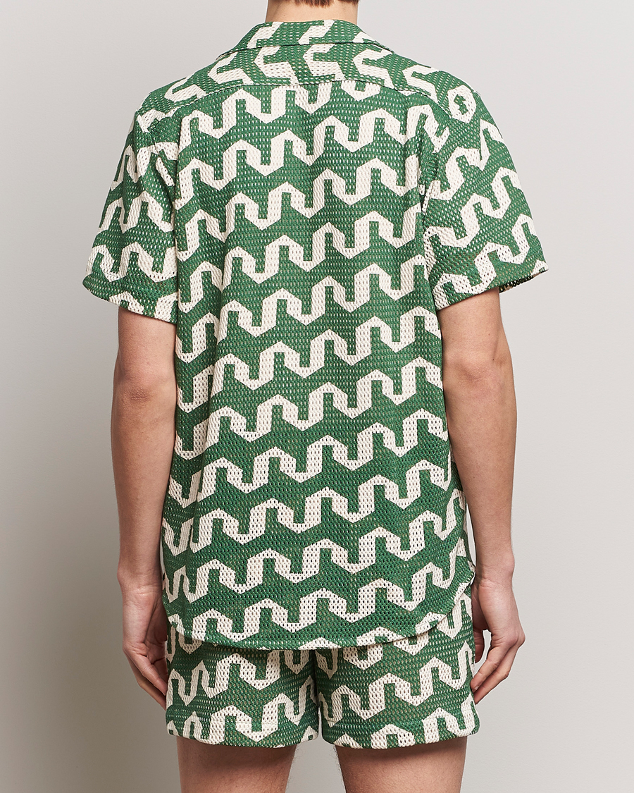 Heren | Overhemden | OAS | Short Sleeve Cuba Net Shirt Atlas