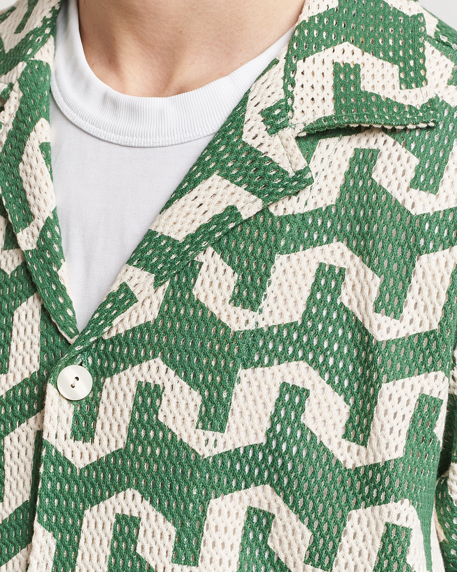 Heren | Overhemden | OAS | Short Sleeve Cuba Net Shirt Atlas