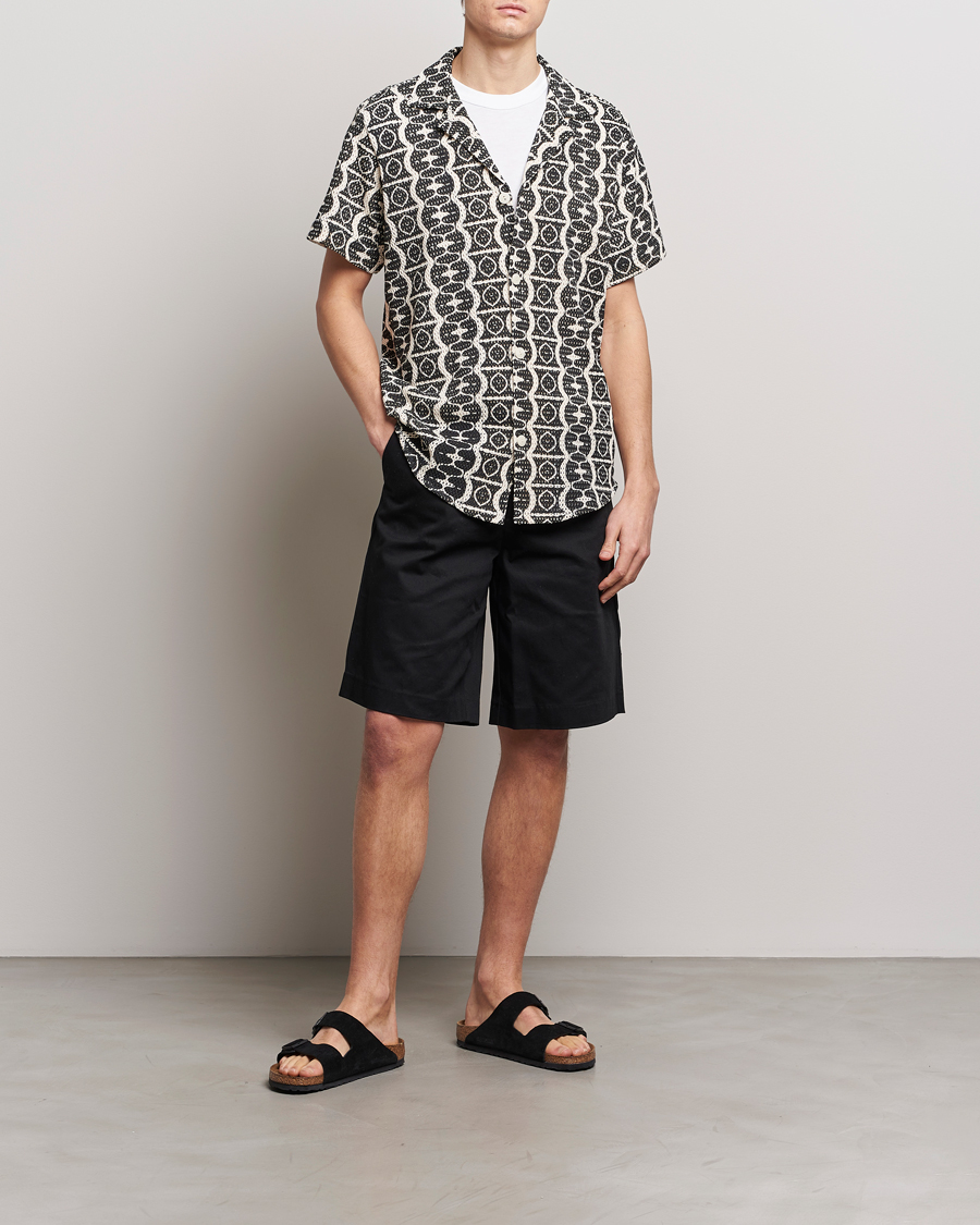 Heren | Overhemden | OAS | Short Sleeve Cuba Net Shirt Hypnotise
