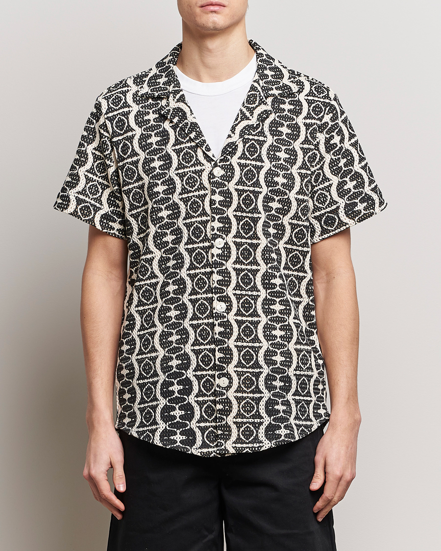 Heren | Overhemden | OAS | Short Sleeve Cuba Net Shirt Hypnotise