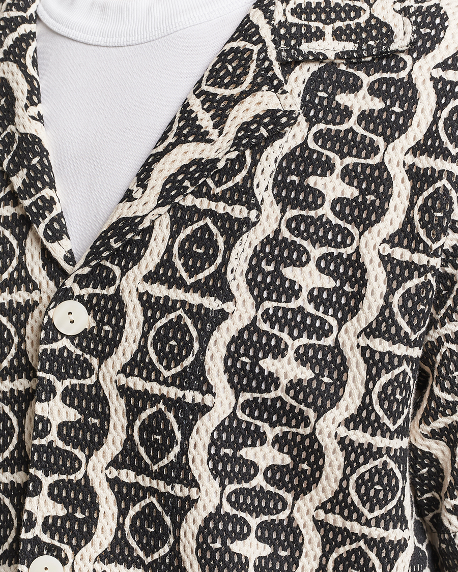 Heren | Overhemden | OAS | Short Sleeve Cuba Net Shirt Hypnotise
