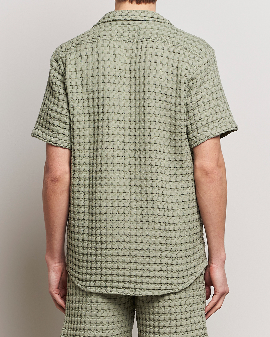 Heren | Overhemden | OAS | Cuba Waffle Shirt Dusty Green