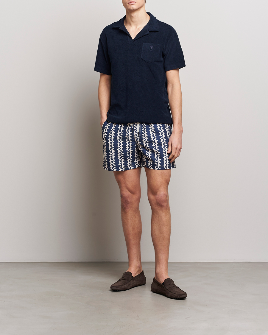 Heren | Zwembroek | OAS | Printed Swimshorts Blue Scribble
