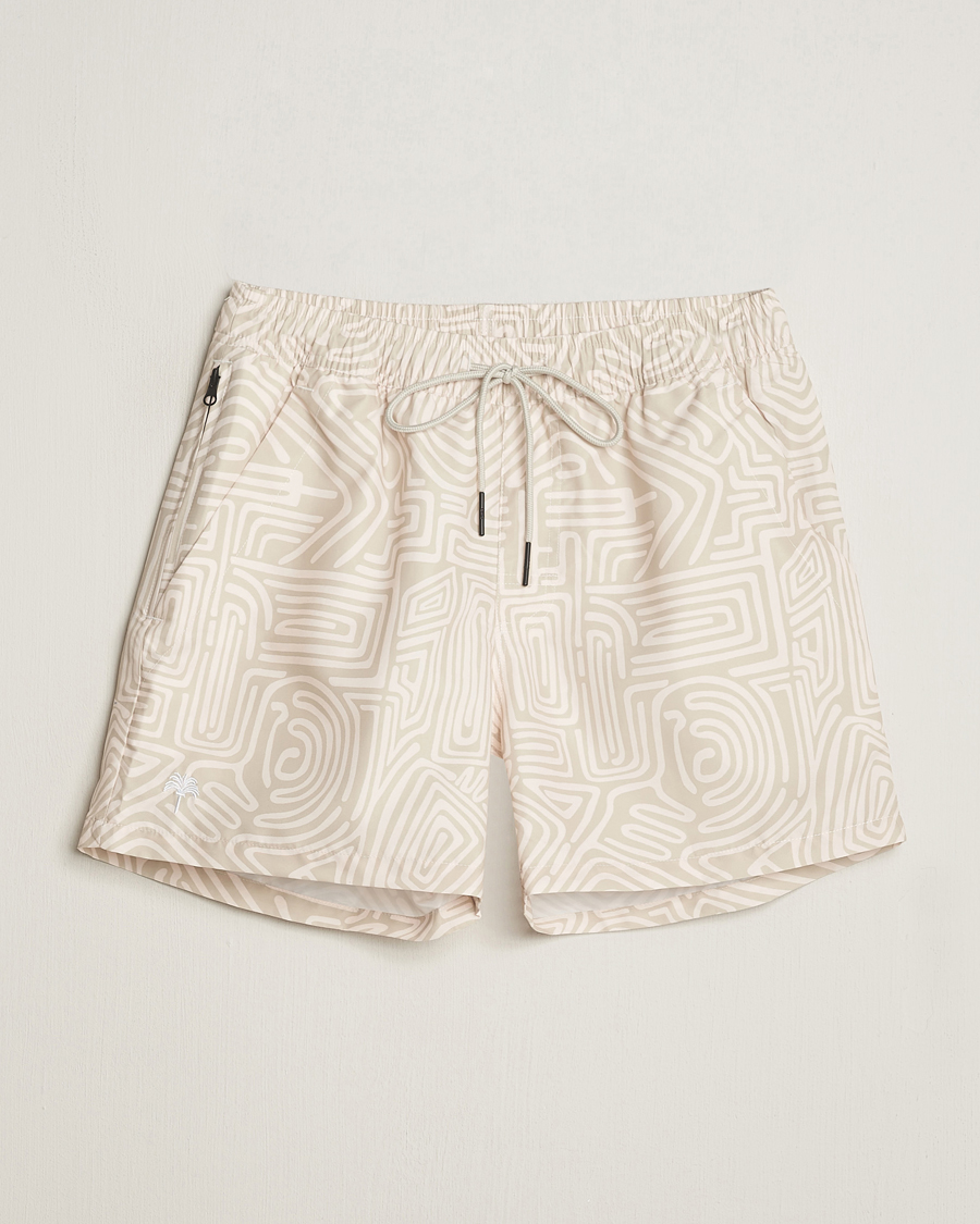 Heren | Zwembroek | OAS | Printed Swimshorts Cream Gondola