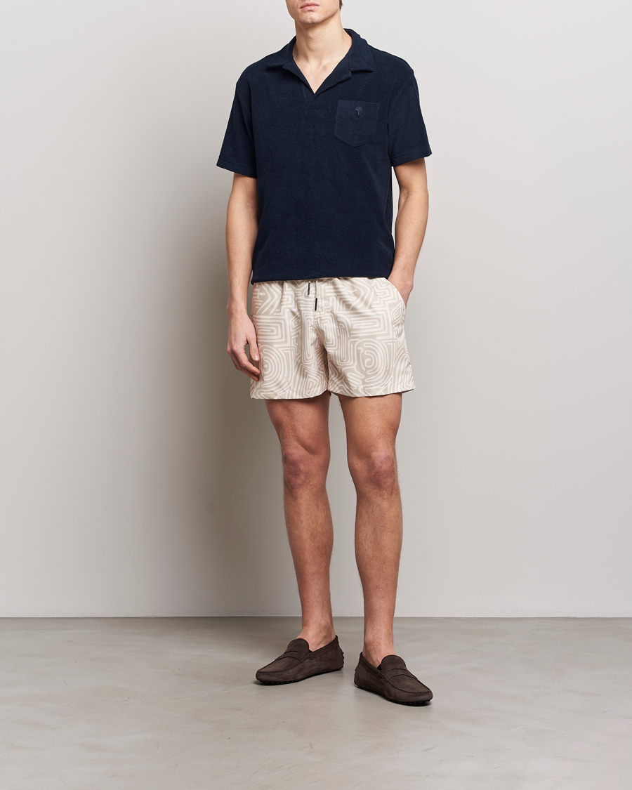 Heren | Zwembroek | OAS | Printed Swimshorts Cream Gondola