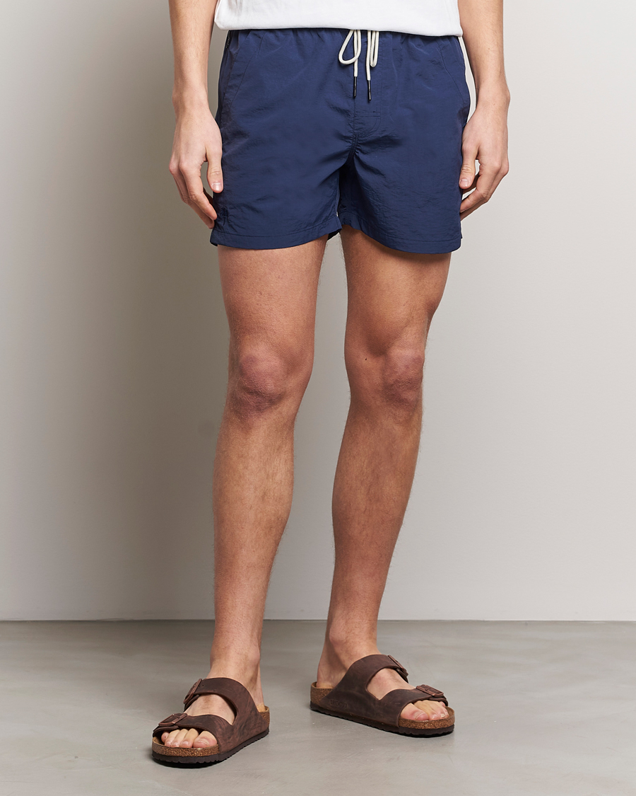 Heren | Zwembroek Met Trekkoord | OAS | Plain Swimshorts Navy