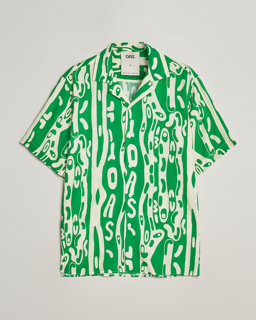 Heren | Overhemden | OAS | Viscose Resort Short Sleeve Shirt Verdant