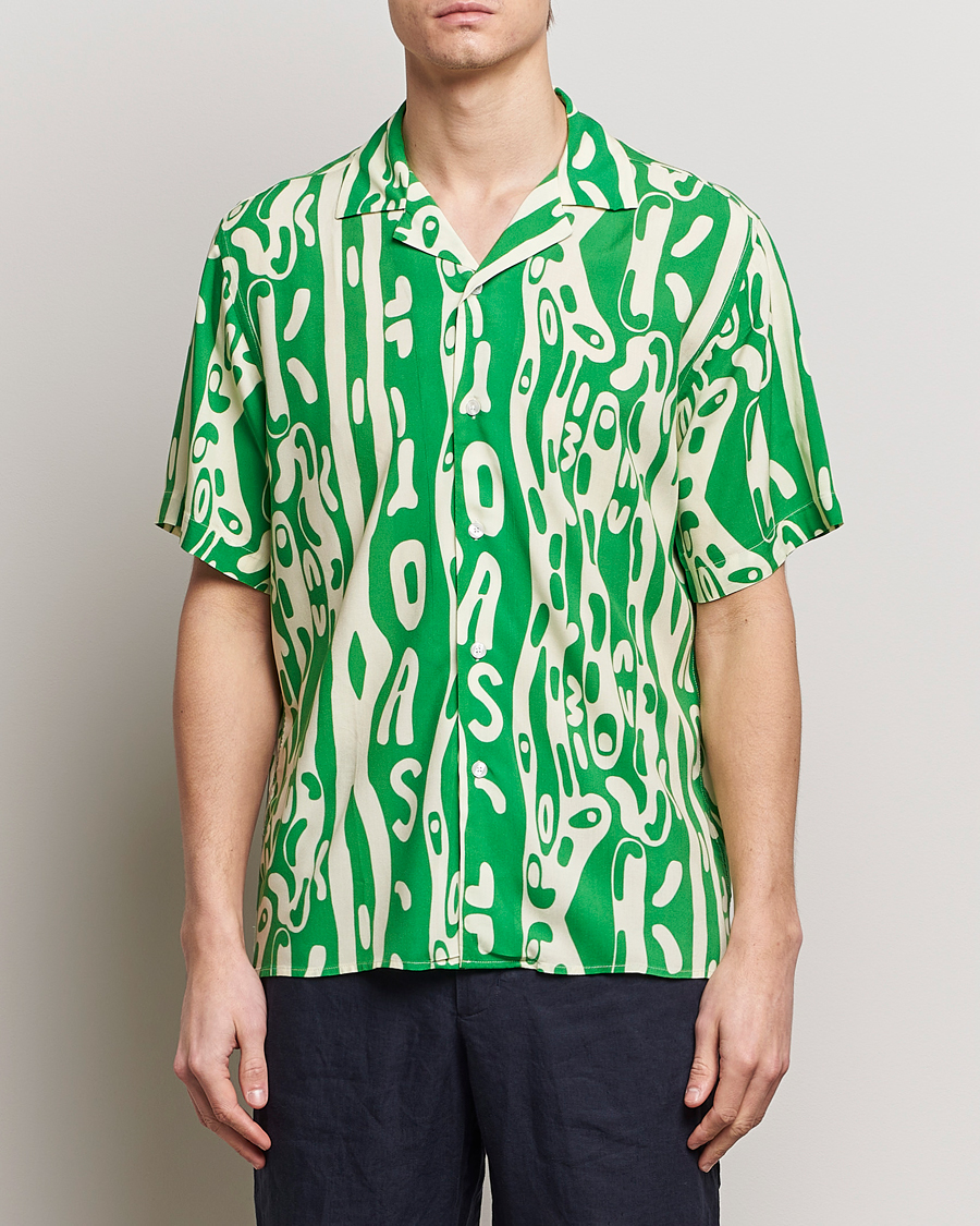 Heren | Overhemden | OAS | Viscose Resort Short Sleeve Shirt Verdant