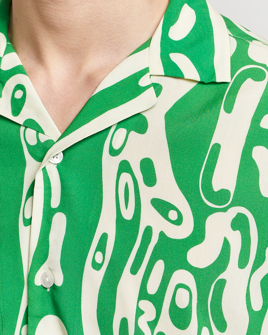 Heren | Overhemden | OAS | Viscose Resort Short Sleeve Shirt Verdant