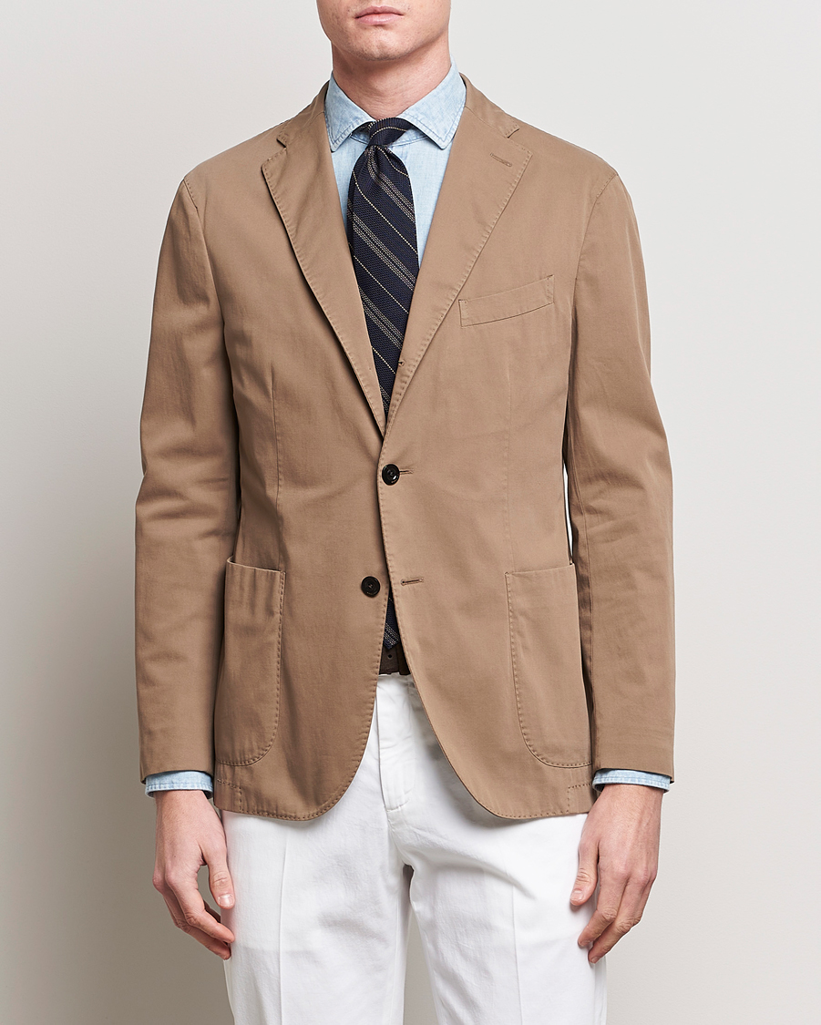 Heren | Blazers | Boglioli | K Jacket Cotton Stretch Blazer Beige
