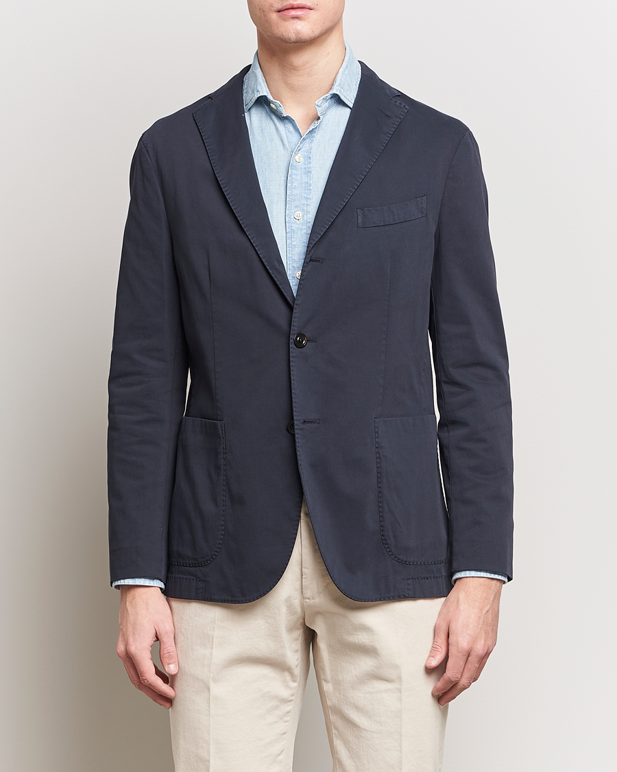 Heren | Italian Department | Boglioli | K Jacket Cotton Stretch Blazer Navy