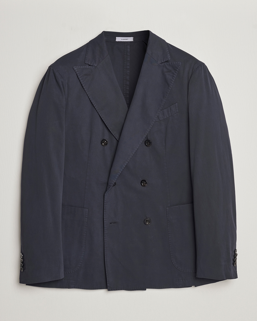 Heren | Blazers | Boglioli | K Jacket Double Breasted Cotton Blazer Navy