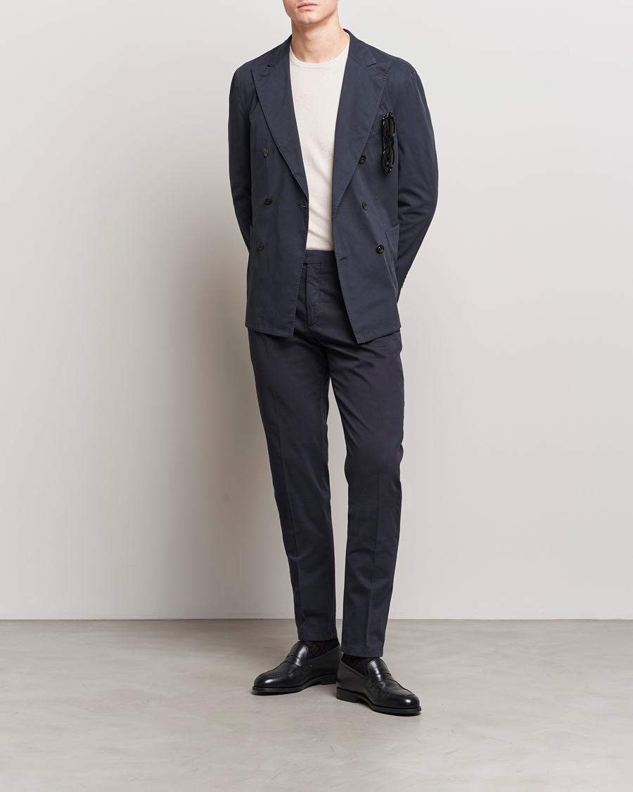 Heren | Blazers | Boglioli | K Jacket Double Breasted Cotton Blazer Navy