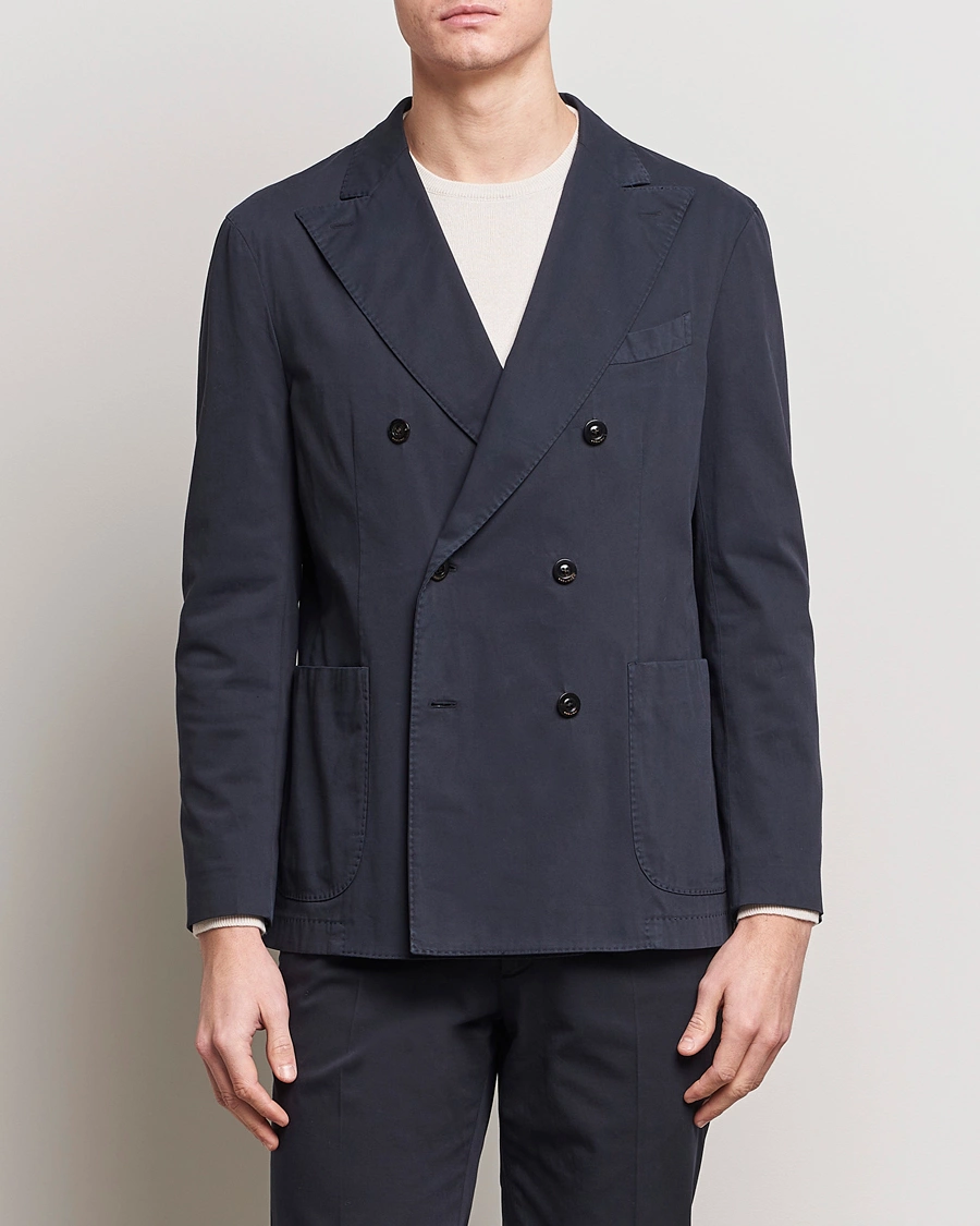 Heren | Stylesegment formal | Boglioli | K Jacket Double Breasted Cotton Blazer Navy