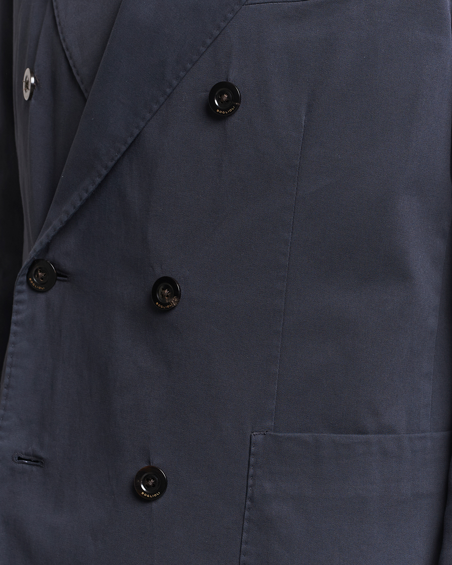 Heren | Blazers | Boglioli | K Jacket Double Breasted Cotton Blazer Navy