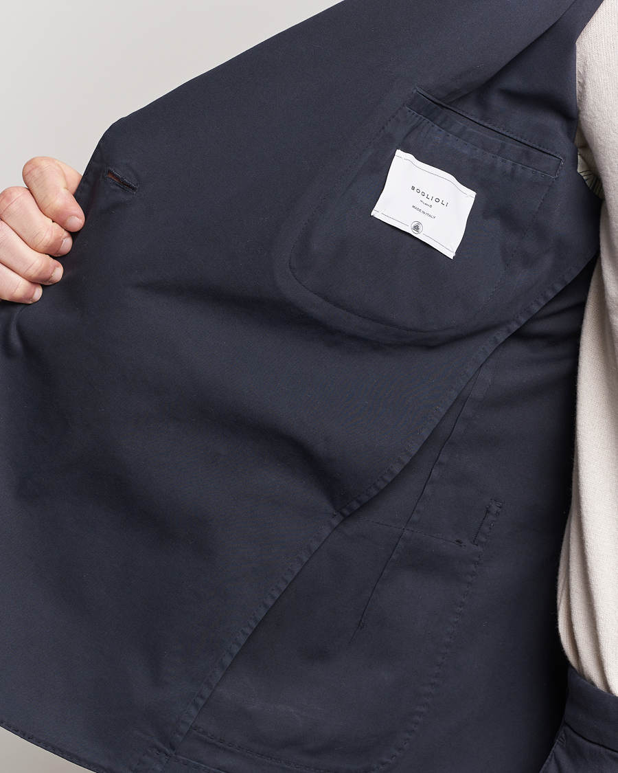 Heren | Blazers | Boglioli | K Jacket Double Breasted Cotton Blazer Navy