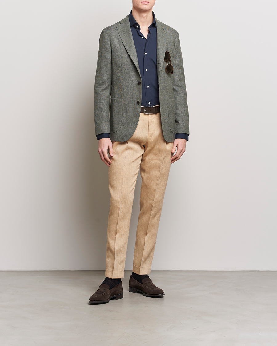 Heren | Blazers | Boglioli | K Jacket Wool Hopsack Blazer Sage Green