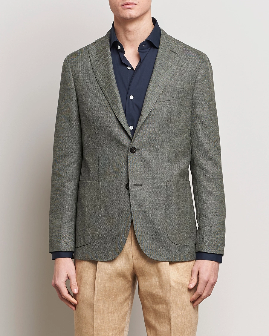 Heren | Afdelingen | Boglioli | K Jacket Wool Hopsack Blazer Sage Green