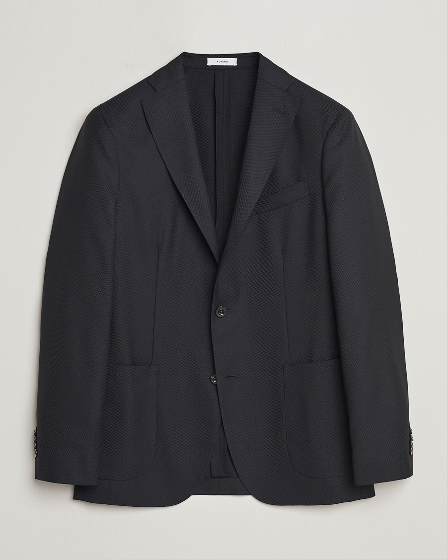 Heren | Blazers | Boglioli | K Jacket Wool Hopsack Blazer Black