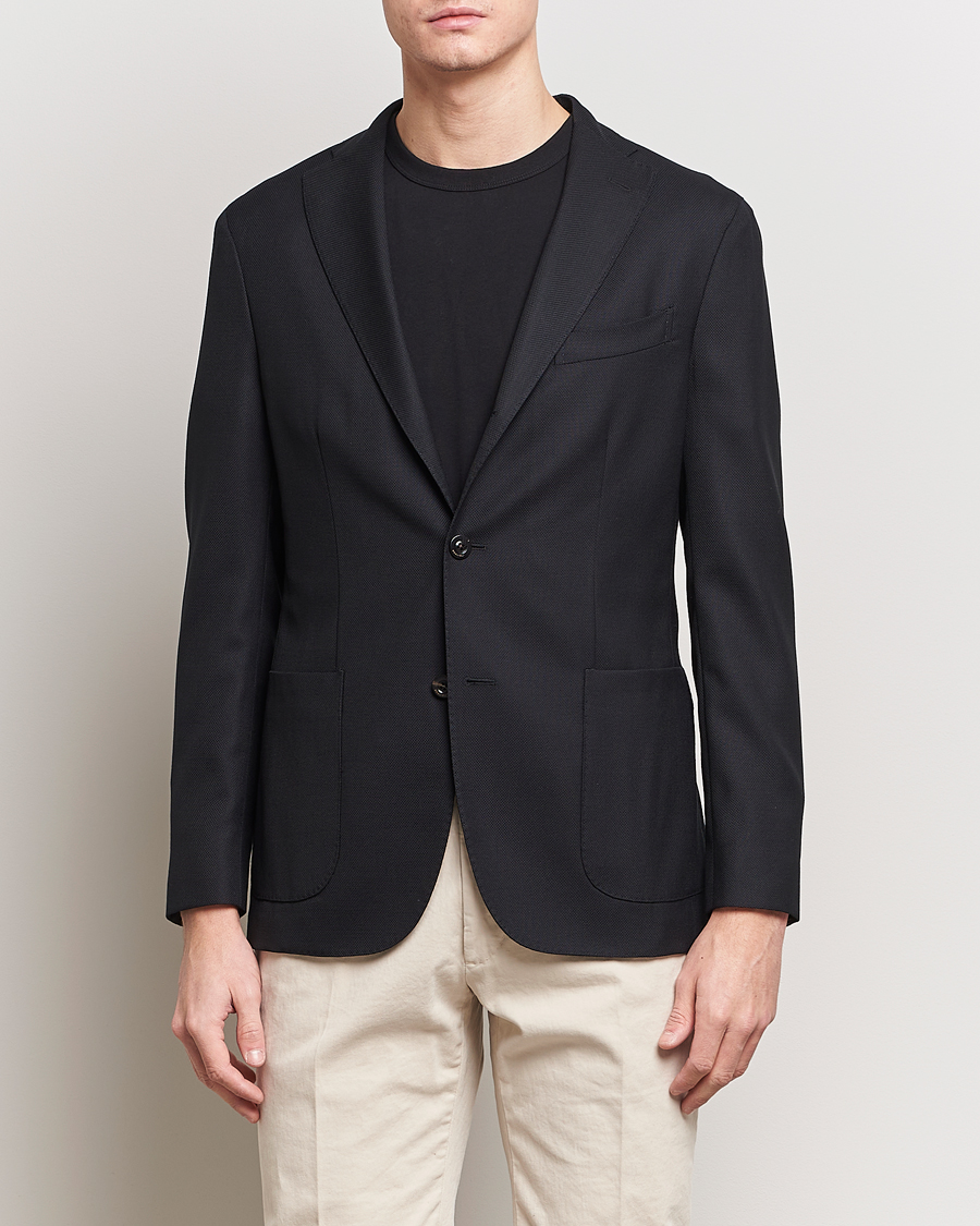 Heren |  | Boglioli | K Jacket Wool Hopsack Blazer Black