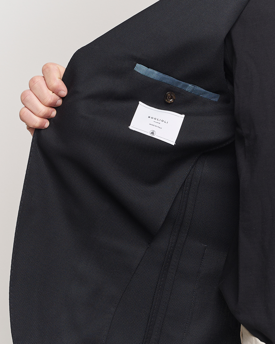 Heren | Blazers | Boglioli | K Jacket Wool Hopsack Blazer Black