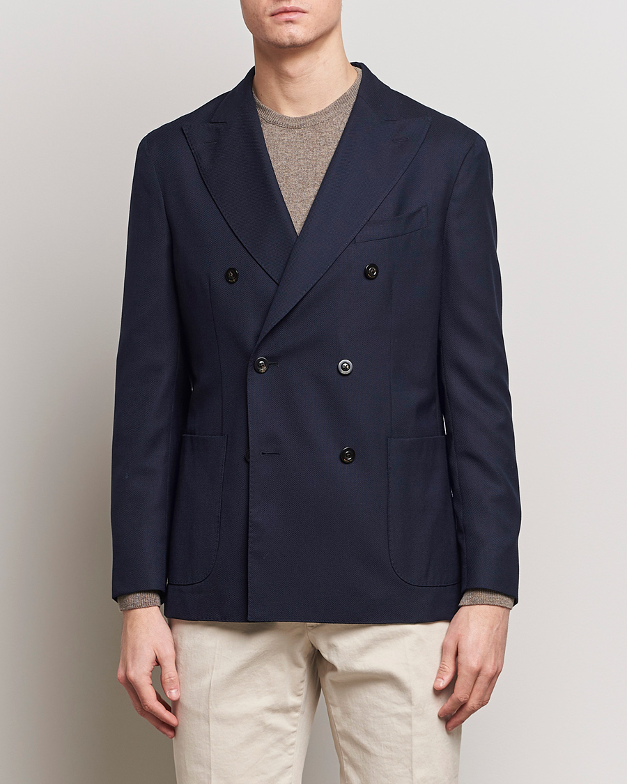 Heren | Blazers | Boglioli | K Jacket Double Breasted Wool Blazer Navy