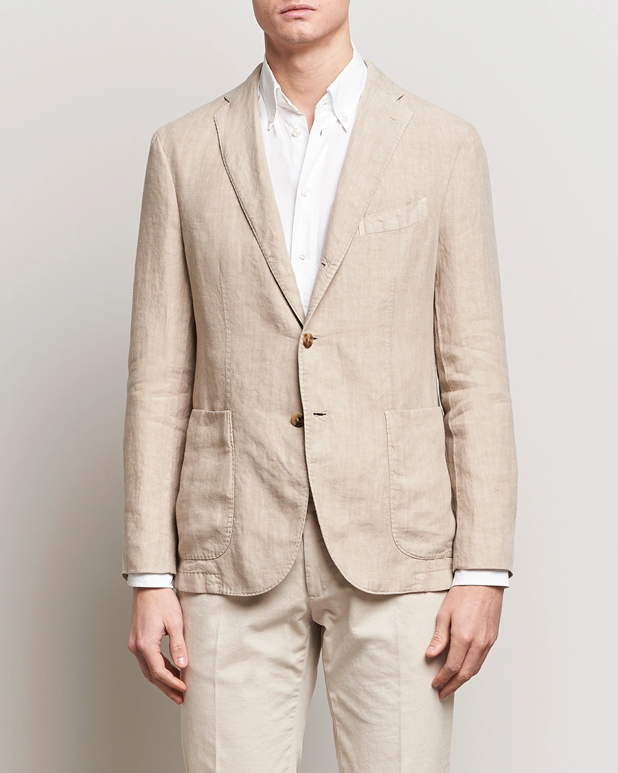 Heren | Blazers | Boglioli | K Jacket Linen Blazer Light Beige